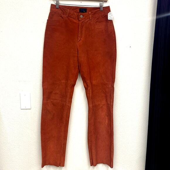 90s Joujou Orange Suede Pants - Picture 1 of 4
